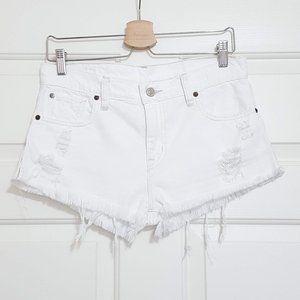 Ralph Lauren white cut off denim shorts